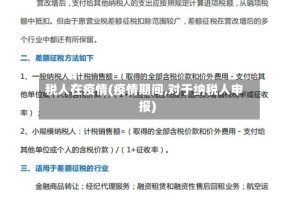 税人在疫情(疫情期间,对于纳税人申报)