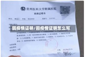 因疫情证明/因疫情证明怎么写