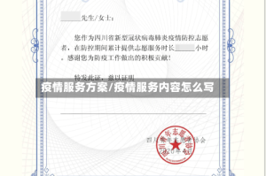 疫情服务方案/疫情服务内容怎么写