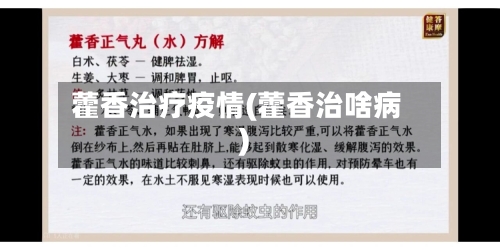 藿香治疗疫情(藿香治啥病)-第1张图片