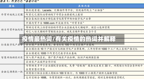 疫情最热词/有关疫情的热词并解释-第2张图片