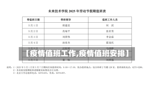 【疫情值班工作,疫情值班安排】-第2张图片